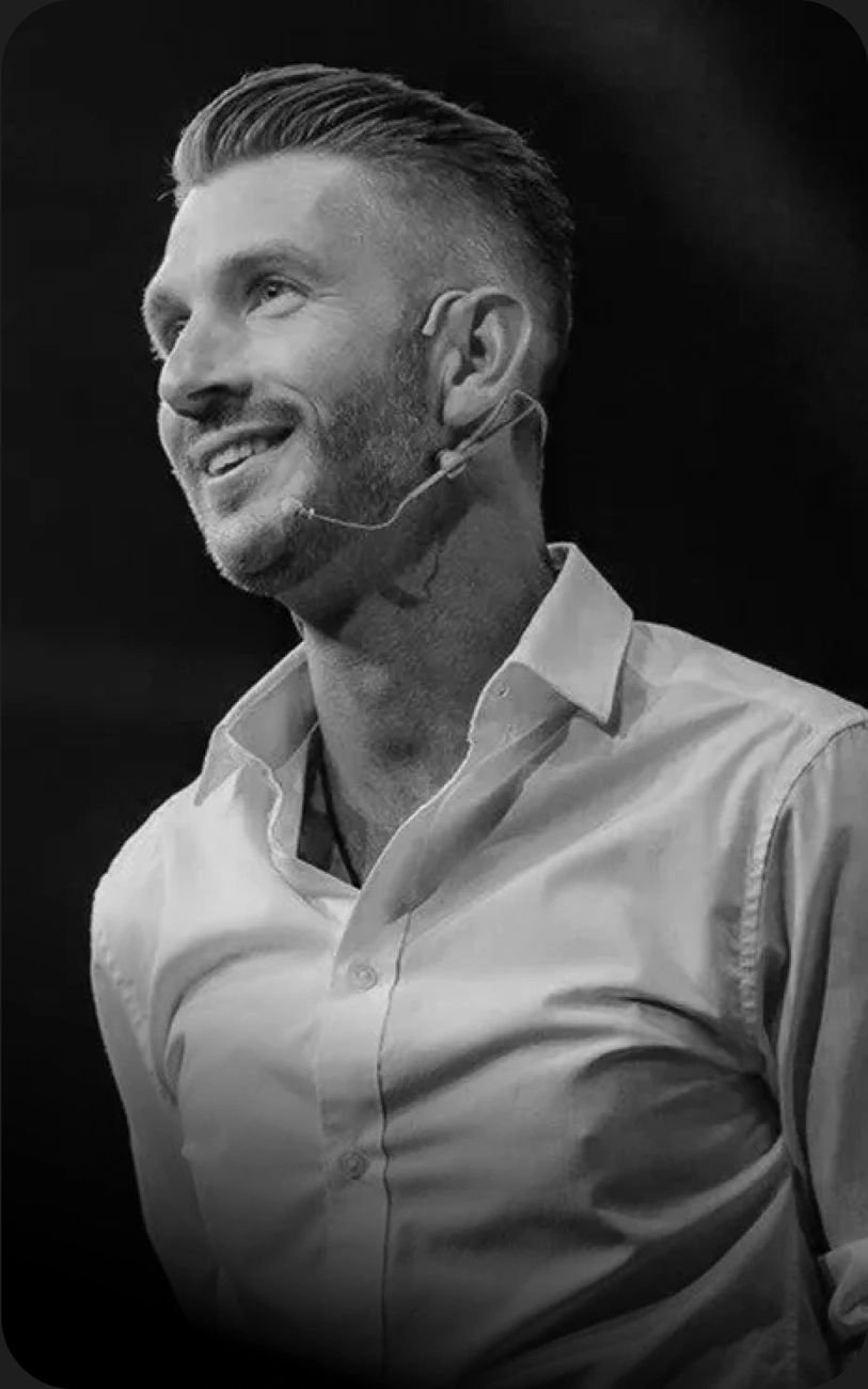 Tim, a European biohacker, wearing the Hume Band 2.0 for longevity tracking