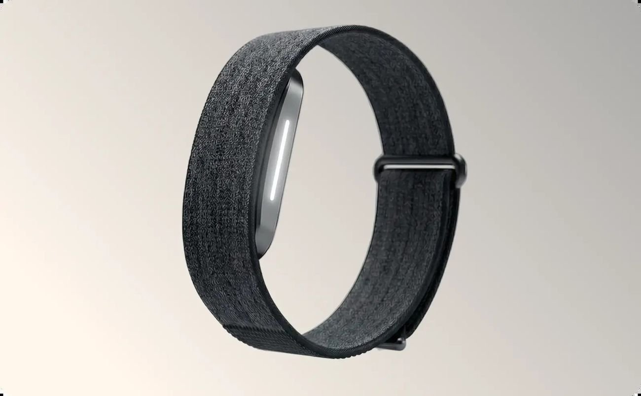 Premium angled product photo of the Hume Band 2.0 longevity wearable